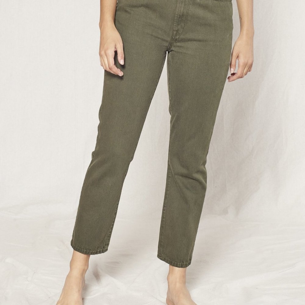 Outerknown Dune High Rise Slim Fit Jeans in Pine